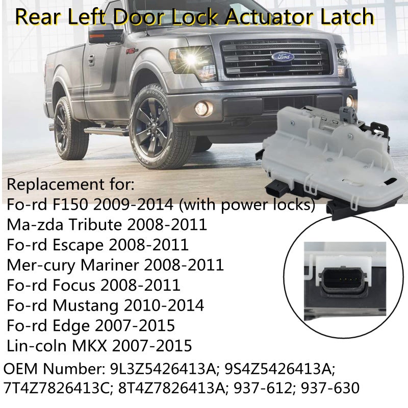 AKWH 9L3Z5426413A مشغل قفل الباب لفتحة خلفية يسار 937-612 بديل لفورد F150 2009-2014 إسكاب 2008-2011 موستانج 2010-2014 إيدج 2007-2015 لينكولن MKX 2007-2015 7T4Z7826413C - Image 2